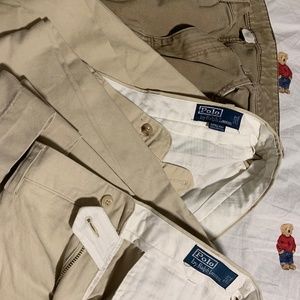 3pair of young men tan pants.